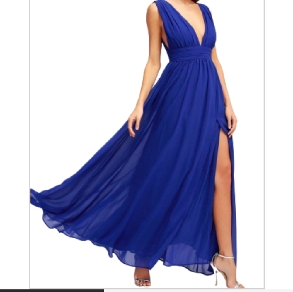 LULU'S HEAVENLY HUES ROYAL BLUE MAXI DRESS